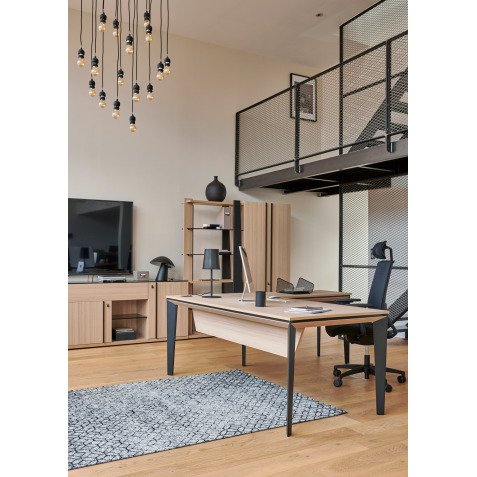 Voile de fond bois pour bureau Onyx