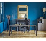 Bureau droit Direction E-Motion L 170 cm plateau verre