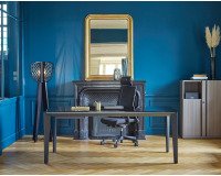 Bureau droit Direction Onyx plateau verre