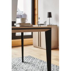 Bureau droit chêne clair Direction Onyx L 170 cm