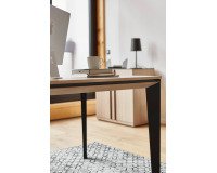 Straight Office Desk Onyx with Integrated Drawer