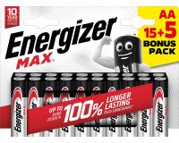 Energizer Alkaline Batteries Max AAA LR03 1200 mAh 1.5 V Pack of 20