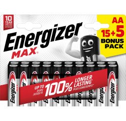 Energizer Alkaline Batteries Max AAA LR03 1200 mAh 1.5 V Pack of 20