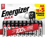 Pile alcaline Energizer Max AA 1200 mah alcalino 1.5 v 20 unità