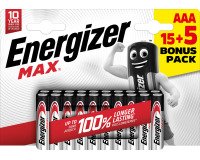 Energizer Alkaline Batteries Max AA LR6 2550 mAh 1.5V Pack of 20