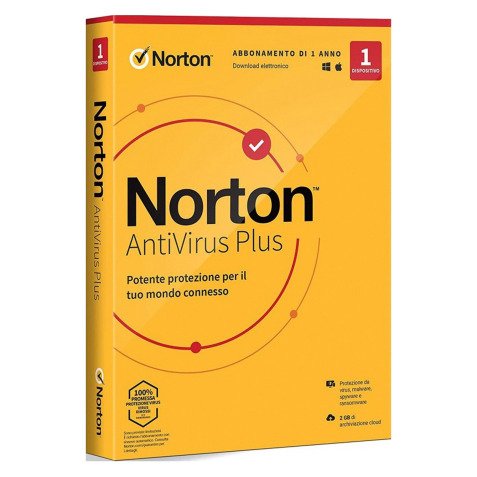 NORTON ANTIVIRUS PLUS - 1 DISPOSITIVO 12 MESI 2GB - IT BOX AMAZON