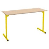 Table scolaire 2 places réglable en hauteur - piétement