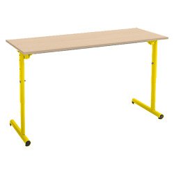 Table scolaire 2 places réglable en hauteur - piétement