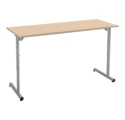 Table scolaire 2 places réglable en hauteur - piétement