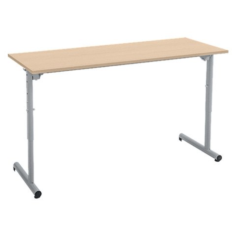 Mesa 2 plazas regulable en altura gris