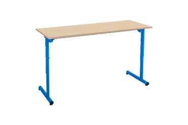 Table scolaire 2 places SYLLAB L.130 cm plateau hêtre réglable en hauteur, taille 4 à 6 pour CP à Lycée