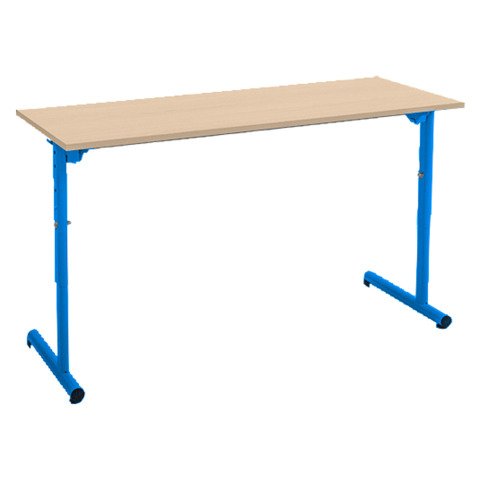 Mesa 2 plazas regulable en altura azul