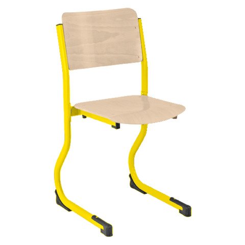 Silla escolar Syllab regulable en altura 38, 43 y 46 cm patas amarillo (T4 a T6)