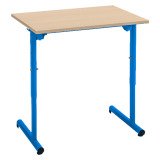 Table scolaire 1 place SYLLAB L.70 cm plateau hêtre réglable en hauteur, taille 4 à 6 pour CP à Lycée