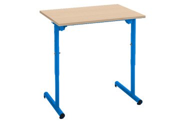 Table scolaire 1 place SYLLAB L.70 cm plateau hêtre réglable en hauteur, taille 4 à 6 pour CP à Lycée