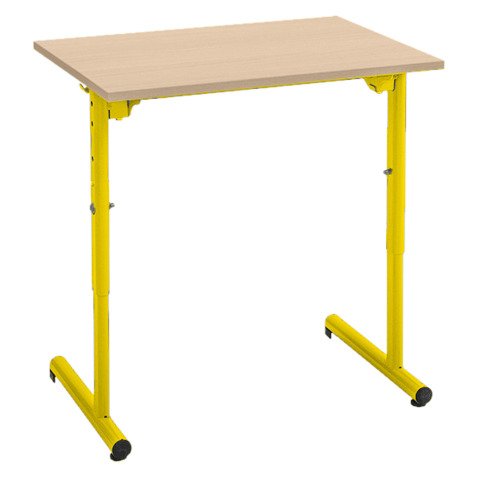 Table scolaire 1 place SYLLAB L.70 cm plateau hêtre réglable en hauteur, taille 4 à 6 pour CP à Lycée