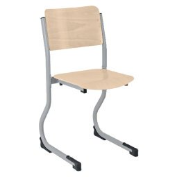 Chaise scolaire appui sur table piètement gris réglable en hauteur T4 à T6