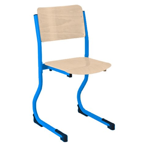 Silla escolar Syllab regulable en altura 38, 43 y 46 cm patas azul (T4 a T6)