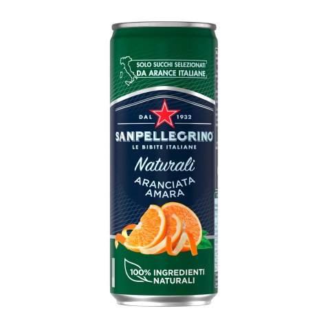 Aranciata Amara Naturali San Pellegrino 4 lattine da 33cl