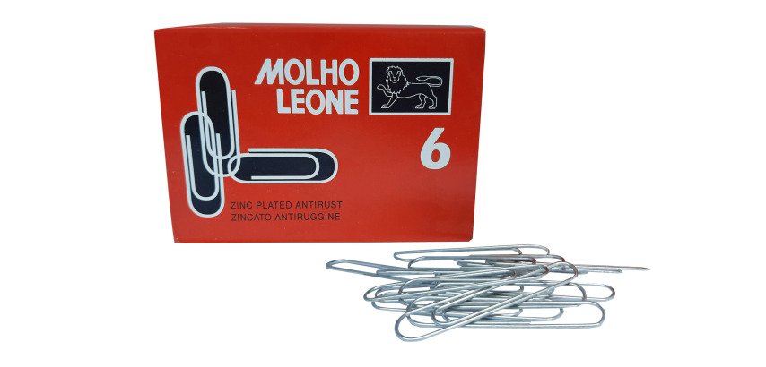 Fermagli zincati MOLHO LEONE Punta tonda n.6 - 57 mm zinco 100 unità