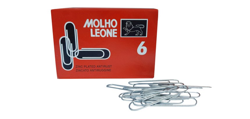 Fermagli zincati MOLHO LEONE Punta tonda n.6 - 57 mm zinco 100 unità