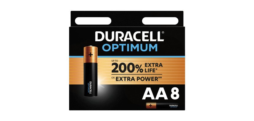 Pile Duracell Optimimum AA LR06 conf. da 8 pz