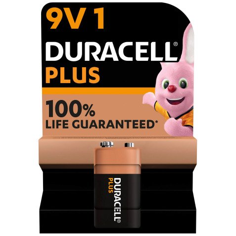 Pile alcaline Duracell Plus  9V LR61