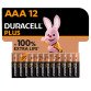 Duracell Plus alkaline batteries AAA LR03 penlight pack of 12 pcs