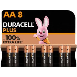 Pile alcaline Duracell Plus AA LR06 conf. da 8 pz