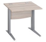 Bureau droit chêne gris L 80 cm piètement L métal Essens