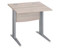 Bureau droit chêne gris L 80 cm piètement L métal Essens