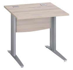 Bureau droit chêne gris L 80 cm piètement L métal Essens