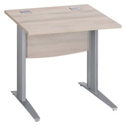Bureau droit chêne gris L 80 cm piètement L métal Essens