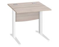 Bureau droit chêne gris L 80 cm piètement L métal Essens