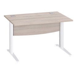 Bureau droit chêne gris L 120 cm piètement L métal Essens