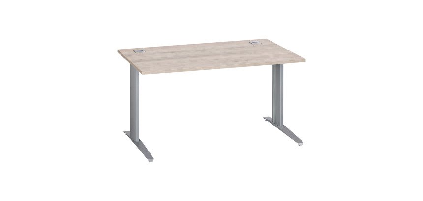 Scrivania lineare excellens rovere grigio 140 cm con gambe alluminio