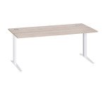 Bureau droit chêne gris L 180 cm piètement métal plus Essens