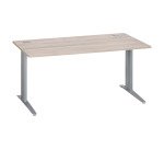 Bureau droit chêne gris L 160 cm piètement métal plus Essens