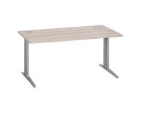 Bureau droit chêne gris L 160 cm piètement métal plus Essens