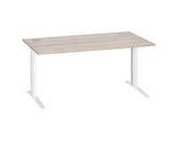 Bureau droit chêne gris L 160 cm piètement métal plus Essens