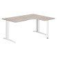 Bureau compact chêne gris L 160 cm retour à droite piètement métal Plus Essens