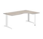 Compact desk Excellens Metal Plus fixed or adjustable L-shaped leg at assembly.