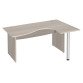 Bureau compact blanc L 160 cm retour à droite piètement plein Essens
