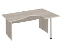 Bureau compact blanc L 160 cm retour à droite piètement plein Essens