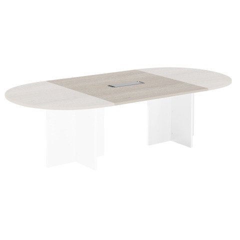 Tablero de extensión de reunión Excellens roble gris patas blanco