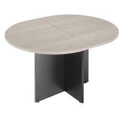 Convertible oval meeting table W140 x D120 cm with Excellens crossed legs.