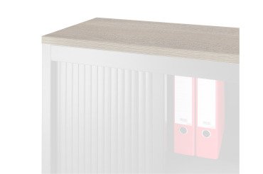 Top de finition L 120 x P 43 cm pour armoire à rideaux et battantes