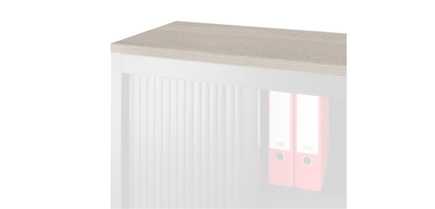 Top de finition L 120 x P 43 cm pour armoire à rideaux et battantes profondeur 43cm