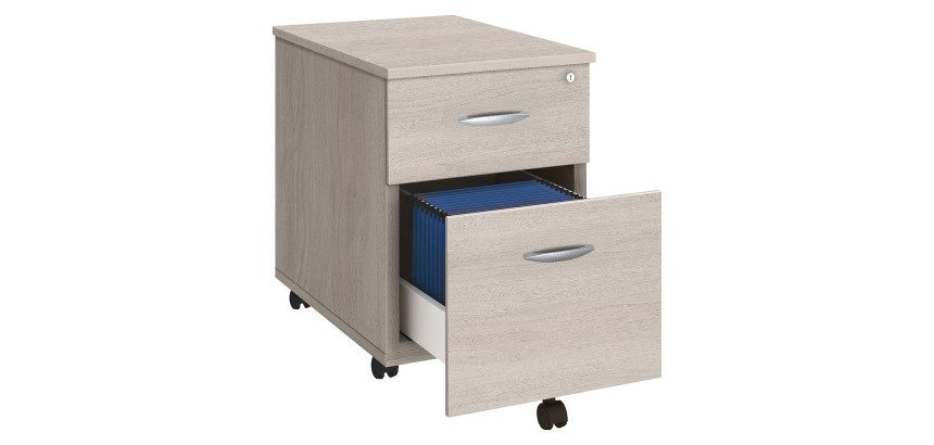 Cassettiera mobile in legno 2 cassetti rovere chiaro Excellens/Arko