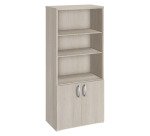 High wooden library with low doors H 182 x W 80 cm Excellens / Arko